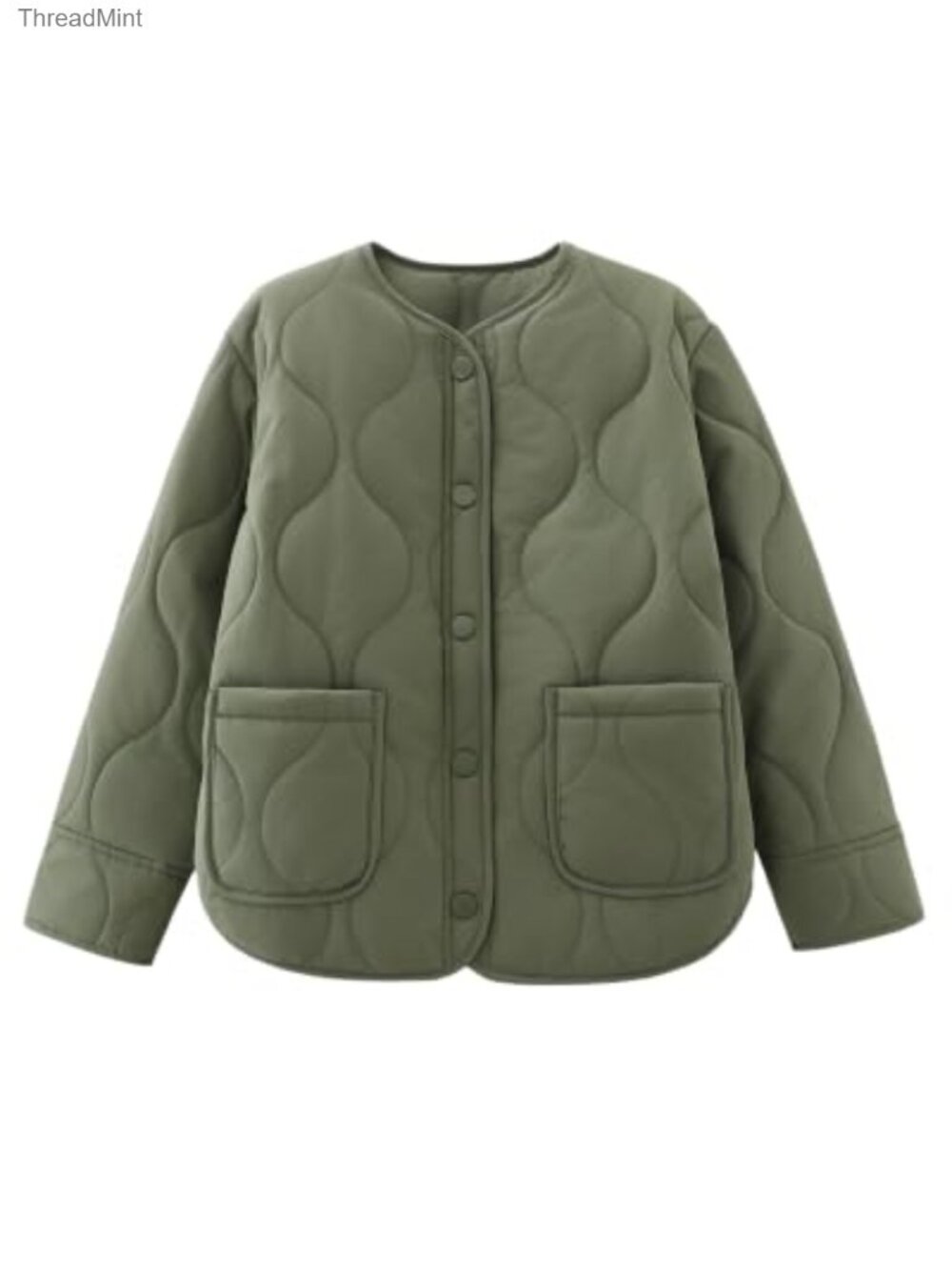 Girls Lightweight Quilted Jacket Winter Coat Snap Button Patch Pockets